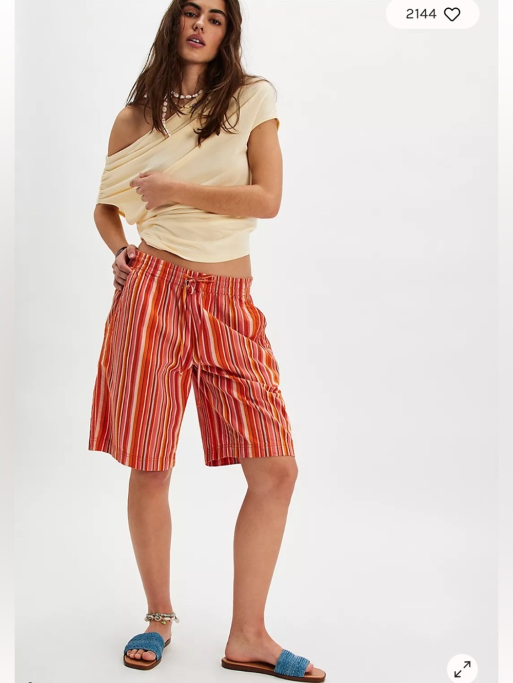 FREE PEOPLE Saylor Poplin Stripe Shorts size small